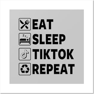 Funny Tiktok Eat Sleep Repeat Meme Posters and Art